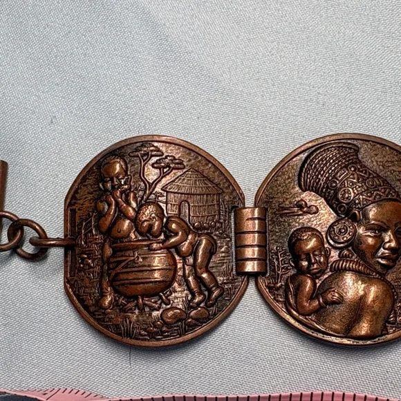 Vintage Copper Coin Bracelet Joe Calafato - Picture 3 of 5